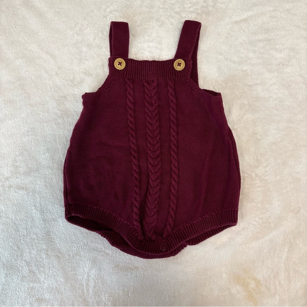 Cat & Jack 3-6 month sweater bubble romper overalls fall baby girl
